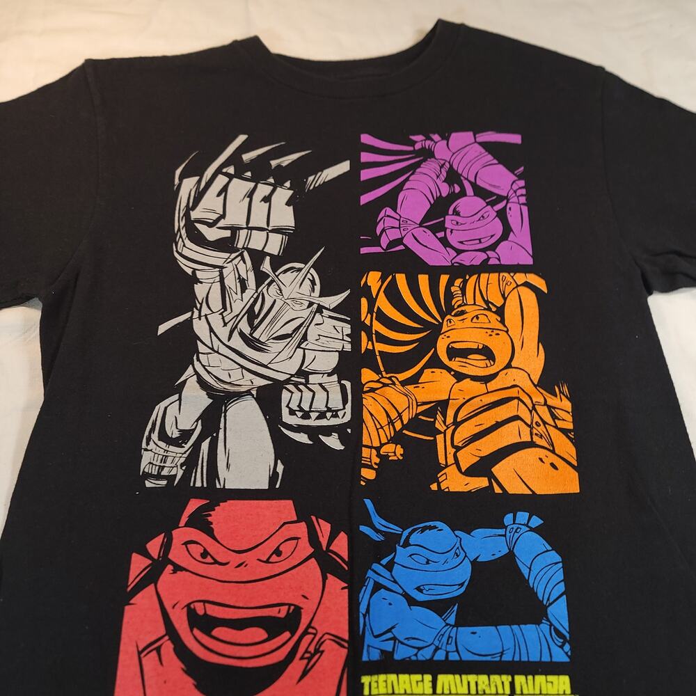 Teenage Mutatn Ninja Turtles Short Sleeve Shirt Youth Boys Size M Black Multi